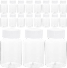 40 Pack 2.7 Oz Clear Plastic Dispensing Bottles W/ Caps Small Pill Organizers
