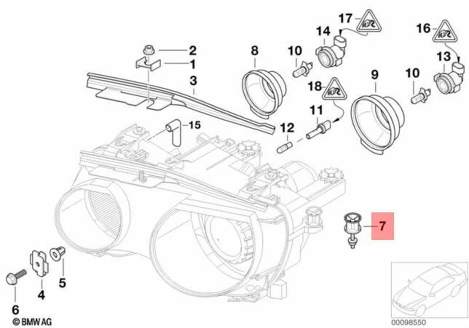 Genuine BMW E46 Cabrio Compact Coupe Flasher Securing Bush OEM 63126912012 - Image 1 of 1