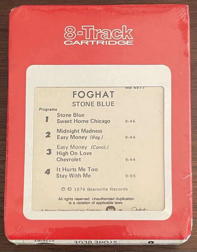 Foghat 8 Track Tape NEW SEALED -Stone Blue- Classic Rock Prog Bearsville WB RCA - Imagem 2 de 4