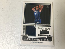 2023-24 Panini Contenders Rookie Ticket Jersey Relic Leonard Miller #RTS-MLR RC