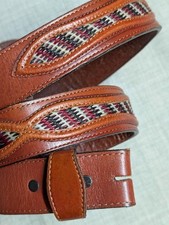 vintage NOCONA buckle belt HORSE HAIR hand braided 44 cowhide leather WESTERN