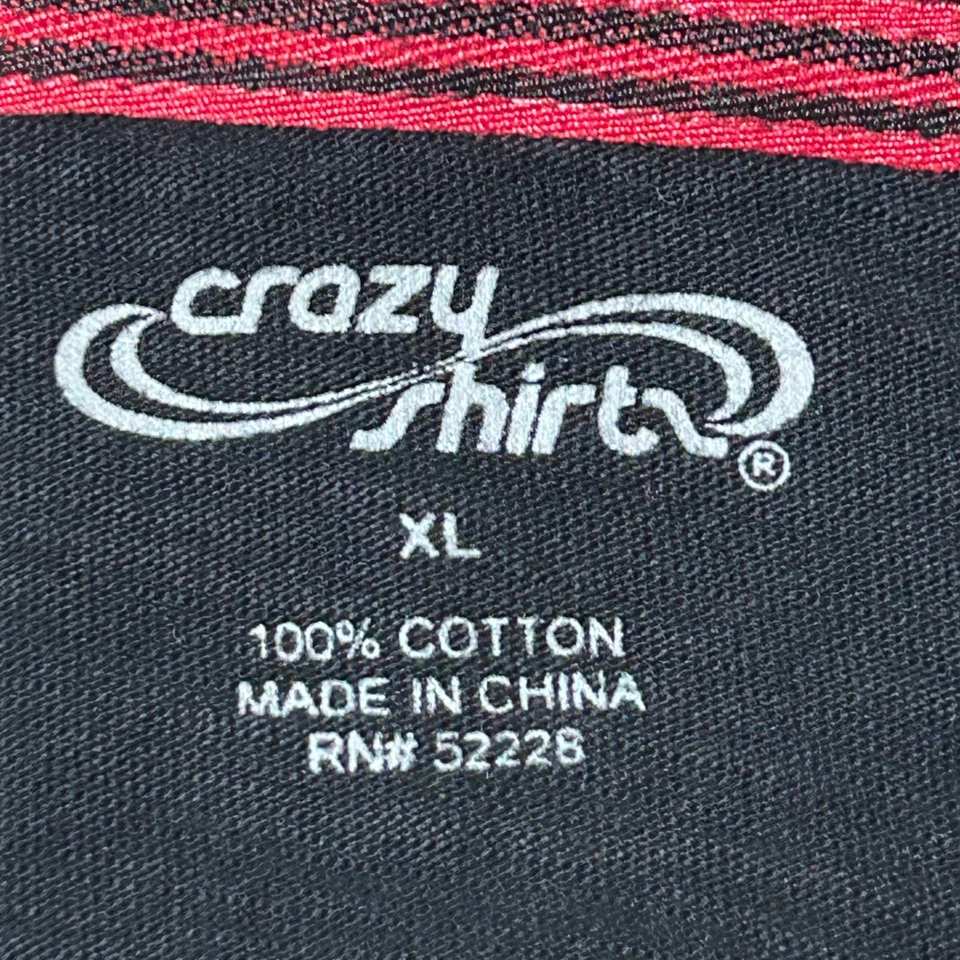 Crazy Shirt Hoodie Mens XL Half Zip Pullover Hooded Shark Hawaii Black Gray - Image 2 of 4