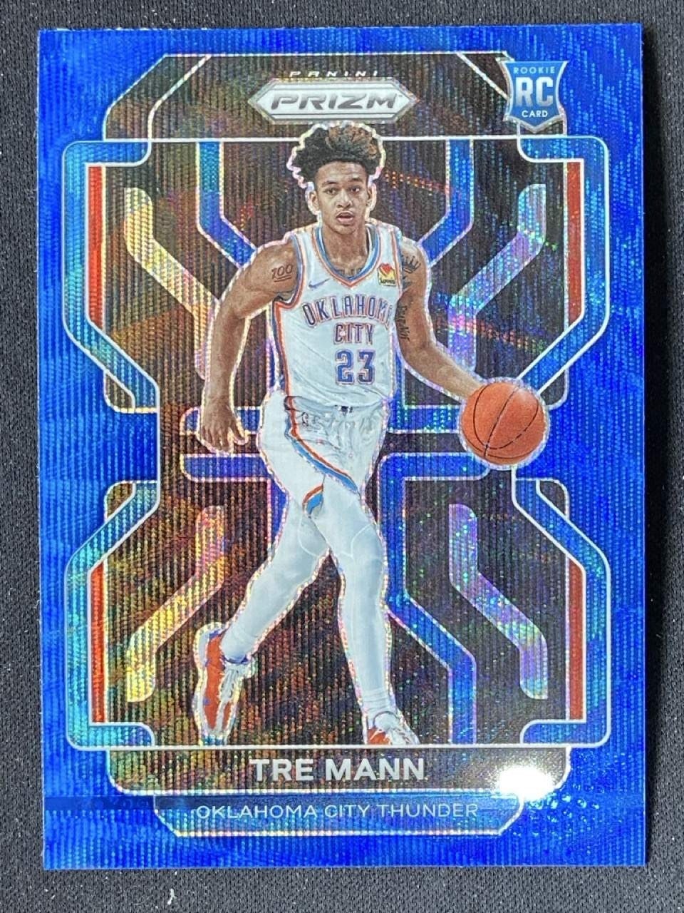 Tre Mann 2021-22 Panini Prizm Blue Wave Oklahoma City Thunder RC #274