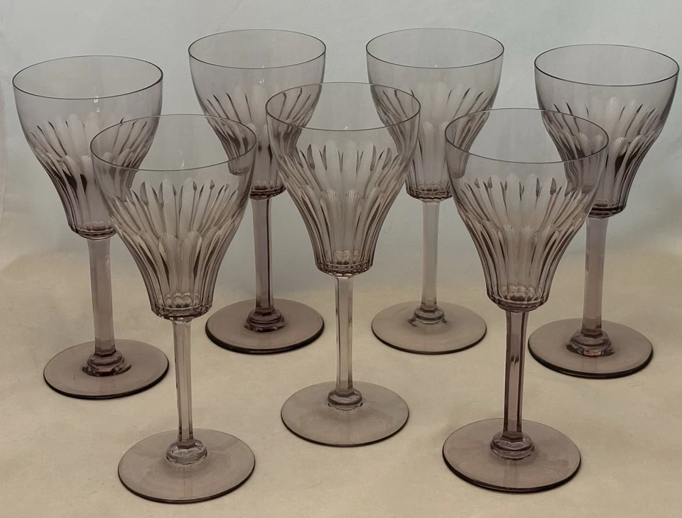 罕见 Simon Gate Orrefors - 7 - 1924 年 Frida Oliva 紫水晶酒杯套装 — 第 3/4 张图片