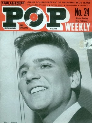 POP WEEKLY MAGAZINE 8 FEB 1964 . BILLY J KRAMER FRONT COVER . BEATLES