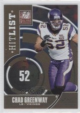 2011 Donruss Elite Hit List Gold 301/999 Chad Greenway #4 0a1