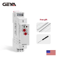 GEYA On Delay Off Delay Timer Relay Time Delay Relay AC/DC12V-240V 16A Din Rail