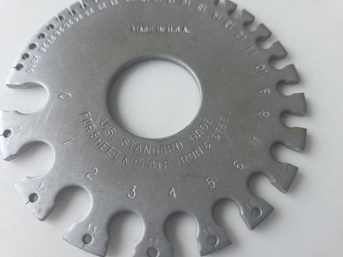U.S. Standard Gage Thickness Measure for Sheet Plate Iron and Steel # & Decimal - Picture 3 of 5