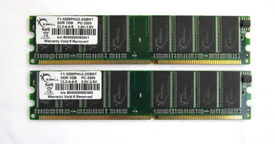 2GB 2x1GB  G.Skill F1-3200PHU2-2GBNT 400MHz DDR, getestet OK, zusammen als Set