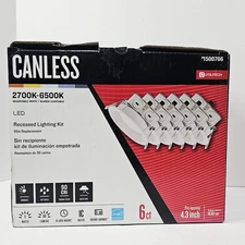 Recessed Lights Canless 4.3" LED 2700k 6500k 580 Lumens Dimmable 6ct 1500766