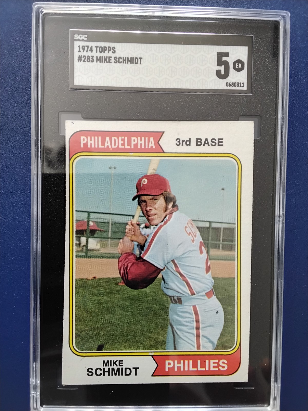 1974 Topps Mike Schmidt #283 Baseball Card Phillies HOF SGC 5 Excellent