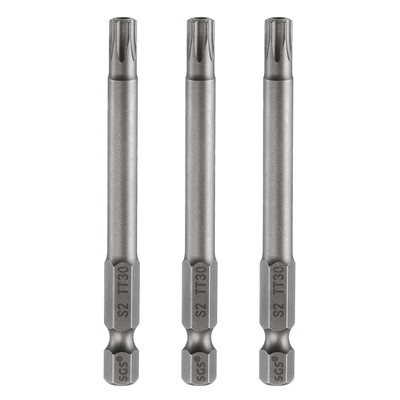 3 Stücke TT30 Sicherheits-Torx-Schraubendreher-Bit 3'' (75mm) lang Magnetischer