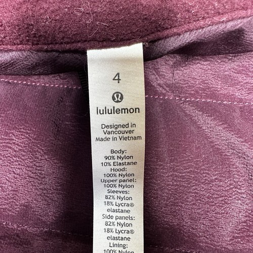 Lululemon Down For It All Jacket Red Hood Women’s 4 Goose Lightweight Nylon - Picture 8 of 15