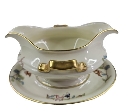 Rosenthal Persiana Continental Gravy Boat Underplate Floral Gold Rim Germany