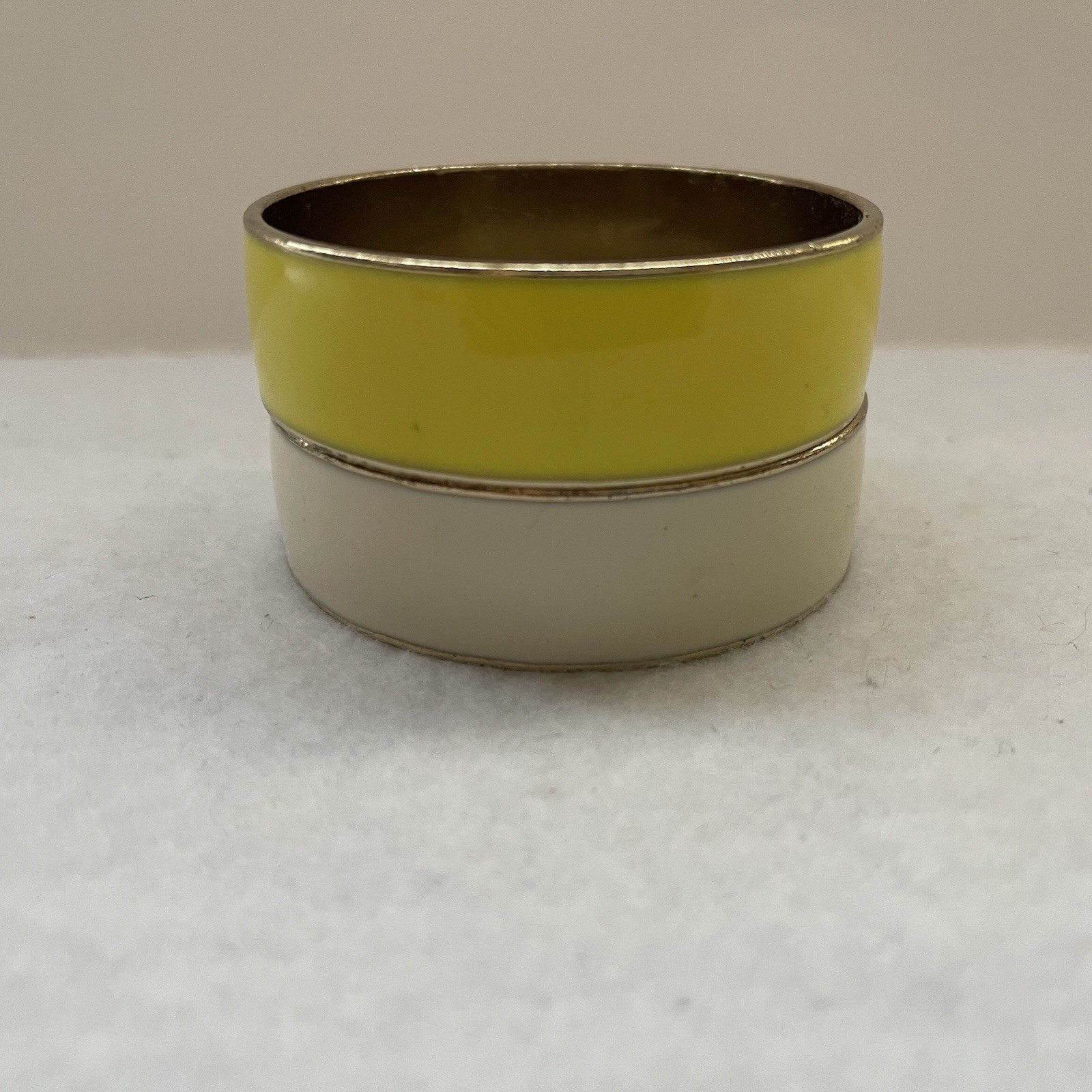 Enamel Bracelets Bangle Stackable Yellow White Si… - image 7