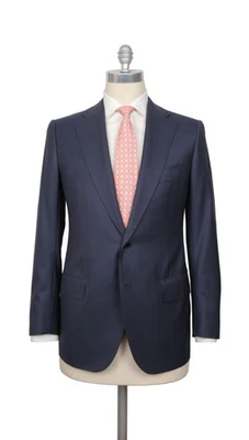 Cesare Attolini Navy Blue Super 160's Solid Suit - 54/64 - (CA2162214) - Image 1 of 4