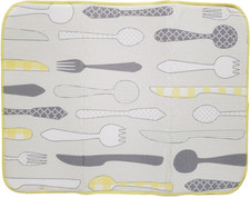 Printed Microfiber Dish Drying Mat 15"x20" SILVERWARE,SPOONS,FORKS,KNIVES,Adrian