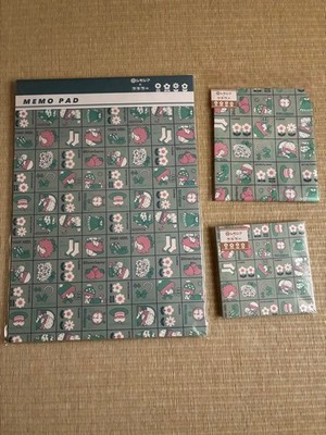 Shimojima x Flower A4 Memo Pad Flat Bag & Backing Paper Memo Morning 3 Piece Set