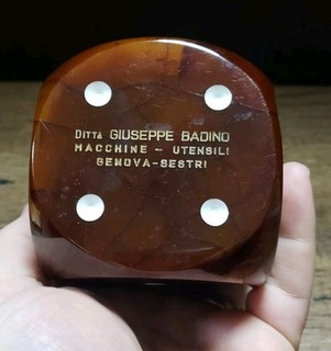 Vintage Bakelite Dice Pen Holder 3x3x3" Guiseppe Bandino 407 Grams