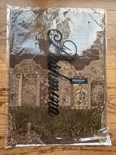 100 Pashmina Scarf Brown Taupe Beige Ornate Paisley Fringe New