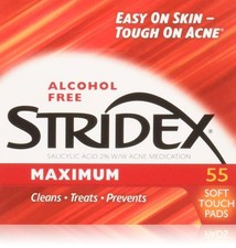 Stri-dex Pads Maximum Strength, 3 Pack of 55 Pads 55 Count Pack of 3 