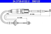 Kupplungsseil Kupplungszug Ate 24.3728-0122.2 FüR Vw Transporter T4 70B 70C 70A
