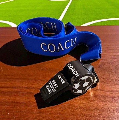 Personalisierte schwarze Edelstahlpfeife Trainer Schiedsrichter Sportlehrer Geschenk individuell