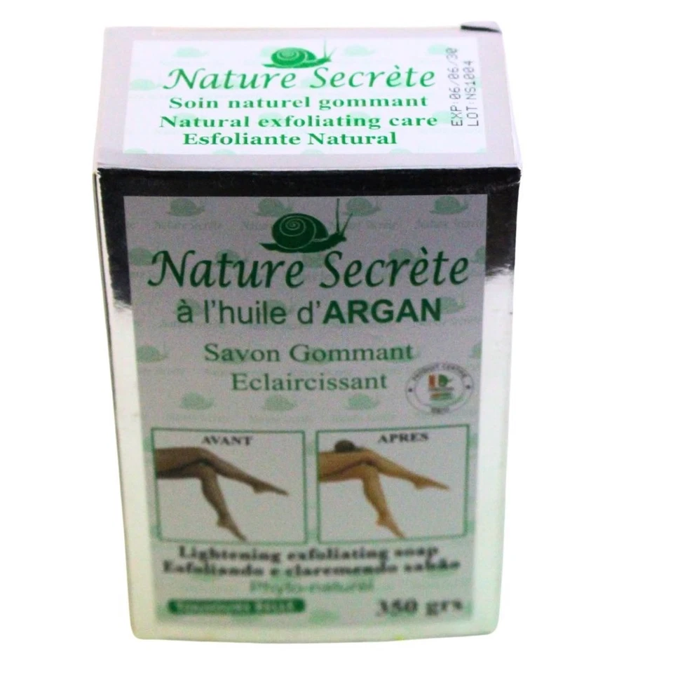 Jabón exfoliante aclarador Nature Secrète con aceite de argán 350 g iluminador de la piel Foto 2 de 4