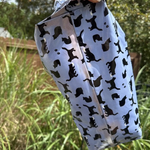 Kate Spade Black Cat Periwinkle Tote Bag Handbag Purse - Picture 7 of 9