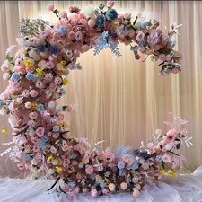 Half Moon Wedding Arch White Metal Frame Backdrop Stand Party Props Flowers Rack
