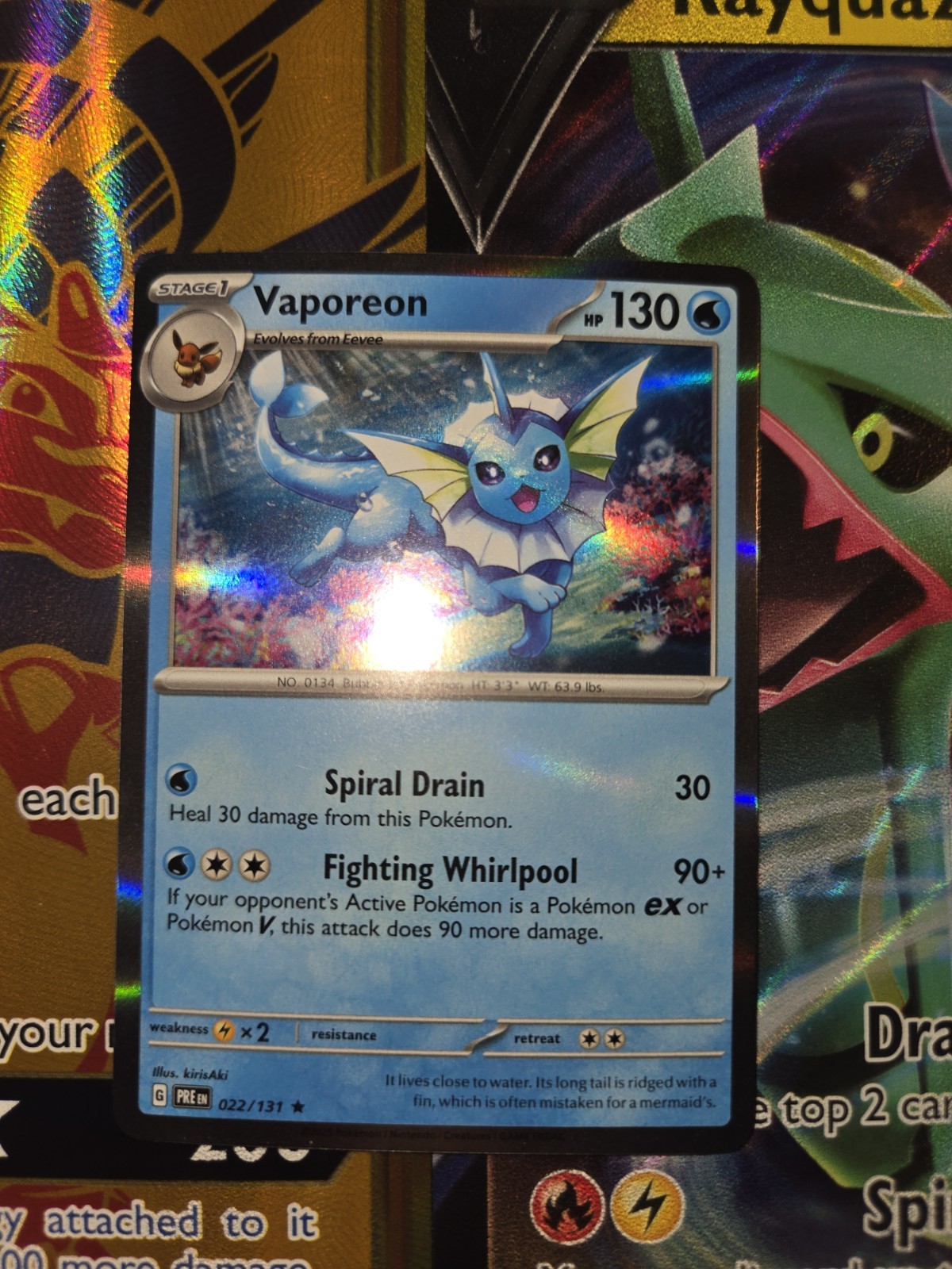 Vaporeon 022/131 NM Prismatic Evolutions Holo Pokemon TCG