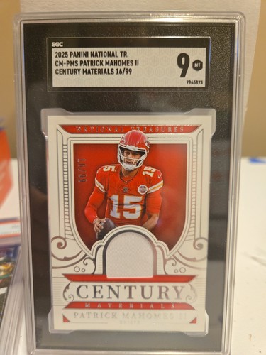2025 Panini National Treasures Football Patrick Mahomes PATCH 16/99 SGC MINT 9