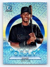 2020 Bowman Chrome #DG-11 Lewin Diaz Dawn of Glory Mojo Refractor - Blue /150