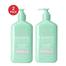 2 HEMPZ Cucumber  Aloe Herbal Body Moisturizer Ceramides B3 17 fl oz 2 PACK 
