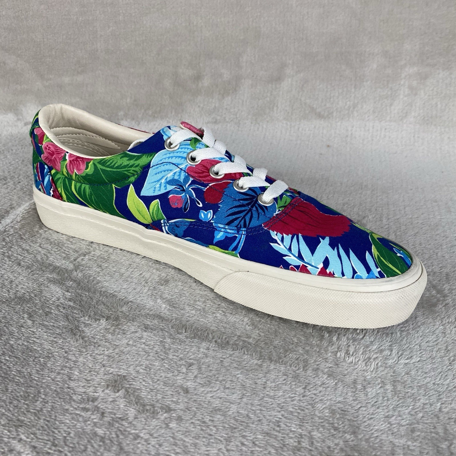 Scarpe sneakers uomo Polo Ralph Lauren Keaton Pony taglia 10 tela floreale NUOVE