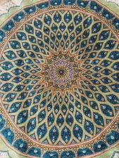 Silk rug carpet handmade W sign Qomm Ghomm/KPSI 500- Please read the description