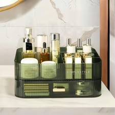 Makeup Organizer for Vanity, Large Desk Organizer with Stackable Drawer for C...