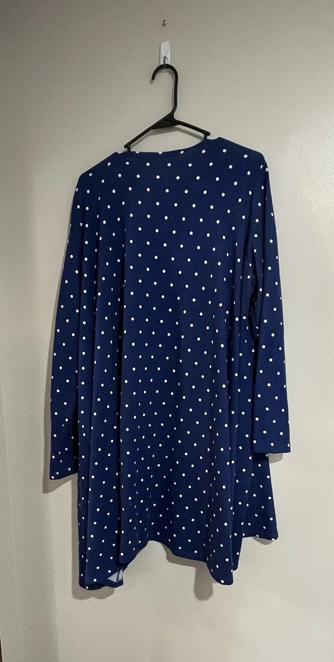 Lularoe Mujer XL Cárdigan Largo Azul/Blanco Lunares Foto 2 de 4