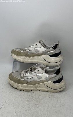 D.A.T.E. Womens Fuga Dragon White Black Lace-Up Low Top Sneakers Shoes Size 8