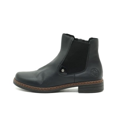 Rieker Damen Y3233 Stiefeletten Schwarz Leder Knöchelhoch Chelsea Boots EU 36