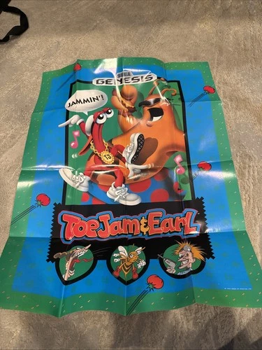 Vintage 1991 Sega Genesis Toe Jam & Earl Poster! *Read*