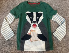 EUC Mini Boden boys 7-8 Long Sleeved Shirt Raccoon Sandwich