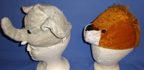 Plush animal costume hats-toddler-child lion-monkey-elephant-tiger-school play - Picture 7 of 11