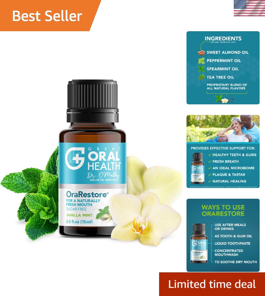OraRestore Bad Breath Treatment for Adults Halitosis: Dentist Formulated Oral...