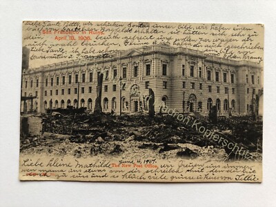 AK San Francisco in Ruins 1906 New Post Office Erdbeben Zerstörung gelaufen