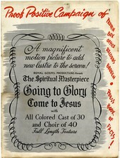 GOING TO GLORY, COME TO JESUS (1947) Pressbook for Black-cast religious film