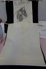 Vintage Artex / Tri-Chem Liquid Paint Embroidery Picture - Zebra