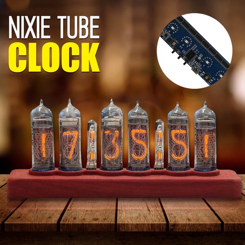 6 Bit Nixie Röhrenuhr IN-14 Digital IN14 Red Pear wood.without Tubes DIY Kit - Bild 14 von 15