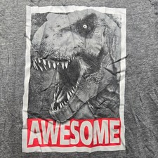 Jurassic World "Awesome" T-Rex Tee T-Shirt Short Sleeve Youth Boys 14/16