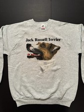Vintage: NOS Jack Russell Terrier  Large Raglan Sleeve Ash Sweatshirt.  USA.